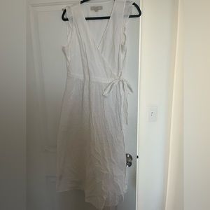 Loft white eyelet midi dress